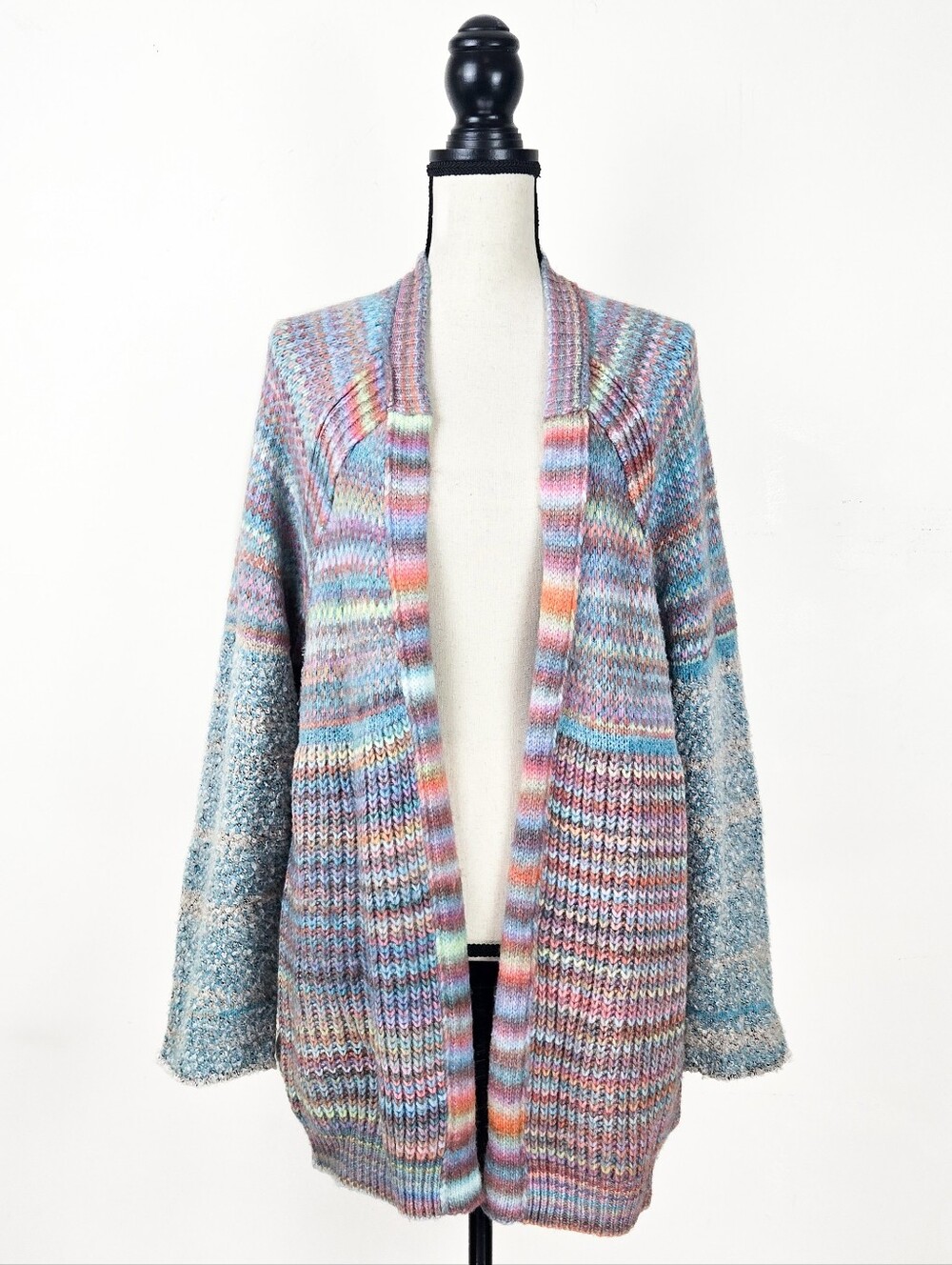 EUC Free People Sedona Cardigan, Blue Rainbow